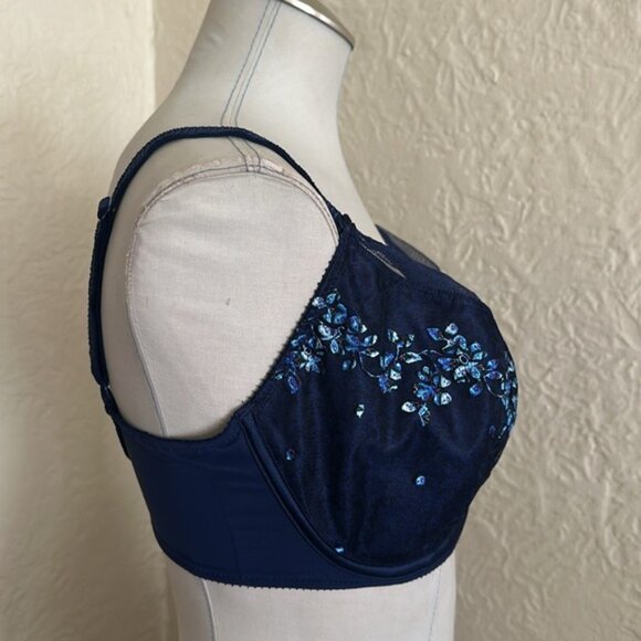 Chantelle Intuition Plunge Underwire Bra Blue 34H - Picture 4 of 8